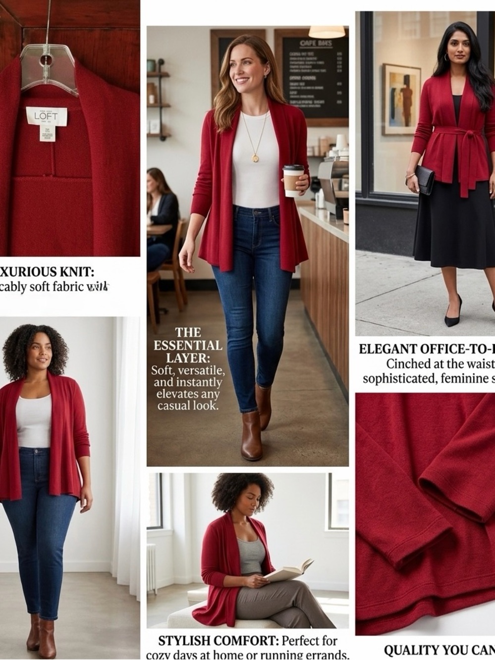 Ann Taylor ruby/ maroon colored knit sweater